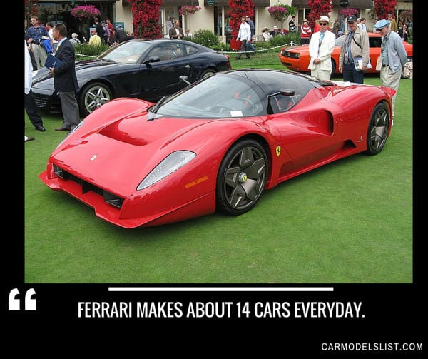 Ferrari makes about 14 cars everyday