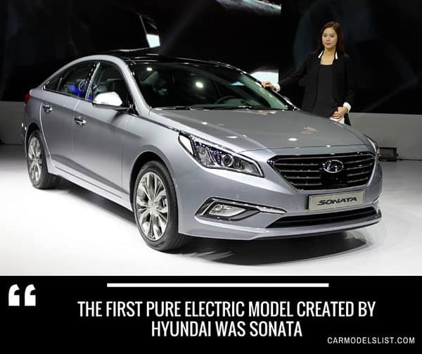 The first pure electric model created by hyundai was sonata