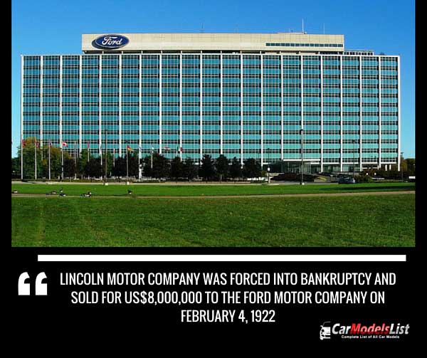 Lincoln Company Sold to Ford