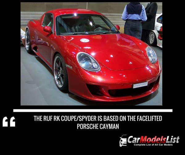 The Ruf RK Coupe Spyder is based on the facelifted Porsche Cayman