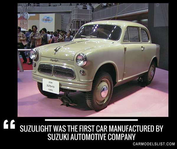 Suzulight was the first car manufactured by Suzuki automotive company