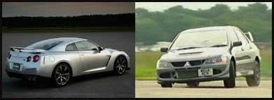 Nissan GTR and Mitsubishi Lancer Evolution