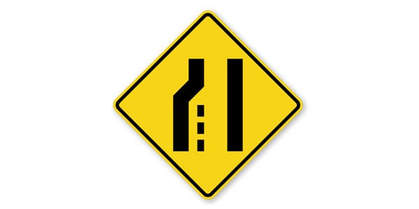 Left Lane Ends Symbol