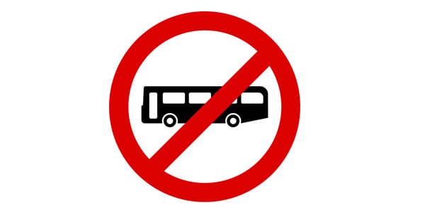 No Bus Allowed sign