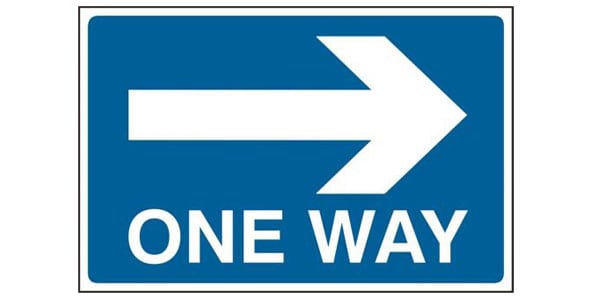 One-way Road-way Sign