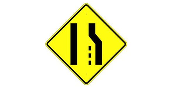 Right Lane Ends Symbol