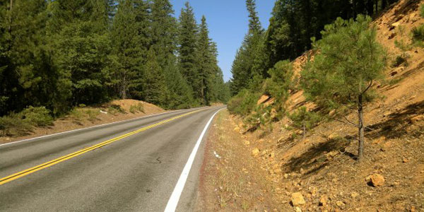 Solid white line on both edges of the road