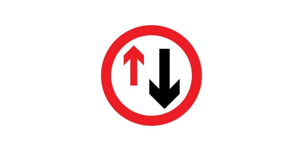 Yield to Oncoming Traffic sign