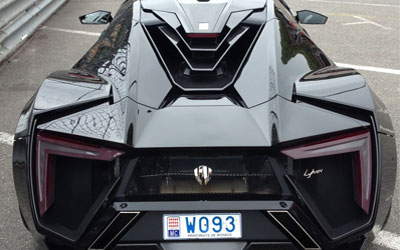 Rear view of the Lykan HyperSport Rear view of the Lykan HyperSport