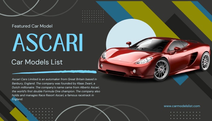 complete list of all ascari car models