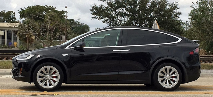 tesla model x car model side view